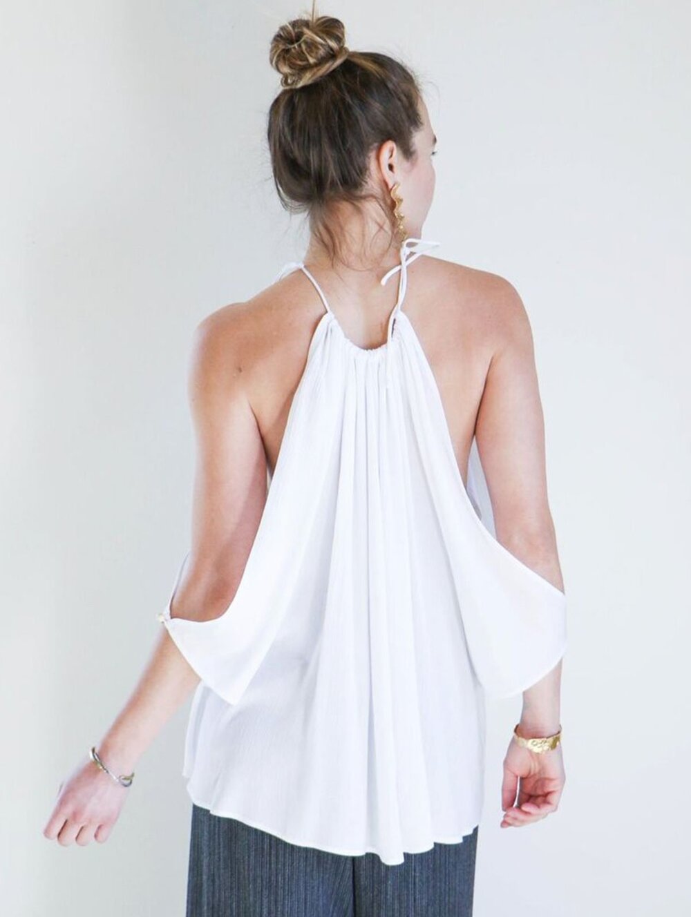 Shaina Mote Reyes Top Bleach White Size 8 NWT New